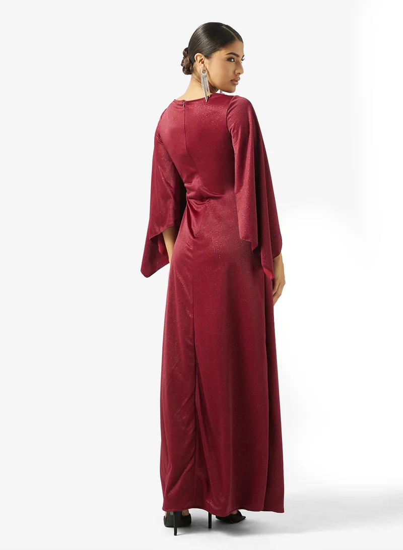 Khizana Dress With Flare Sleeves